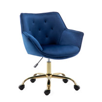 Navy blue velvet declan on sale upholstered office chair